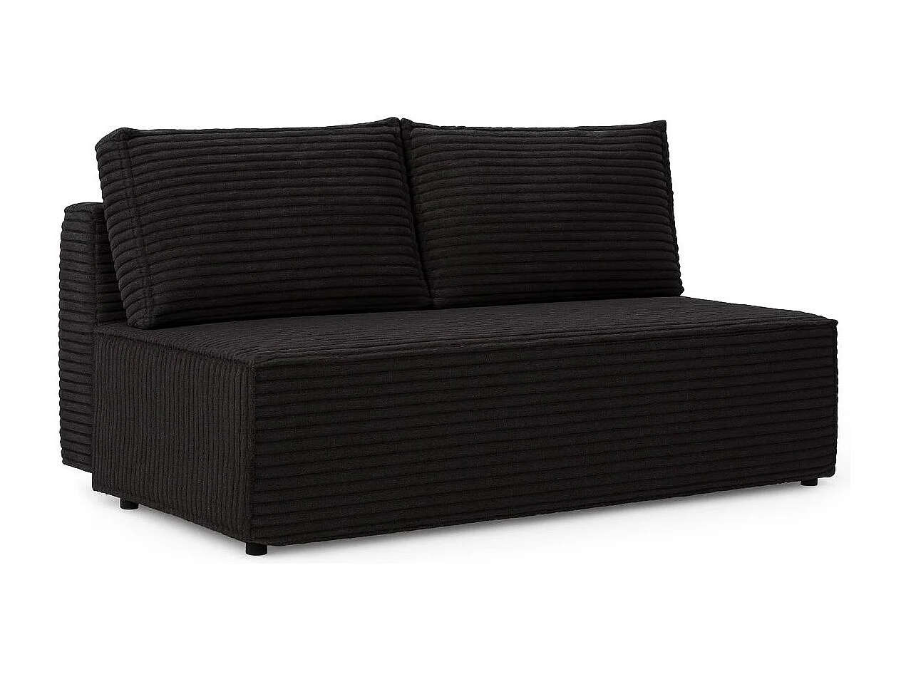 Canapé-lit, canapé avec fonction couchage et coffre de lit, DUO, tissu Velo, graphite