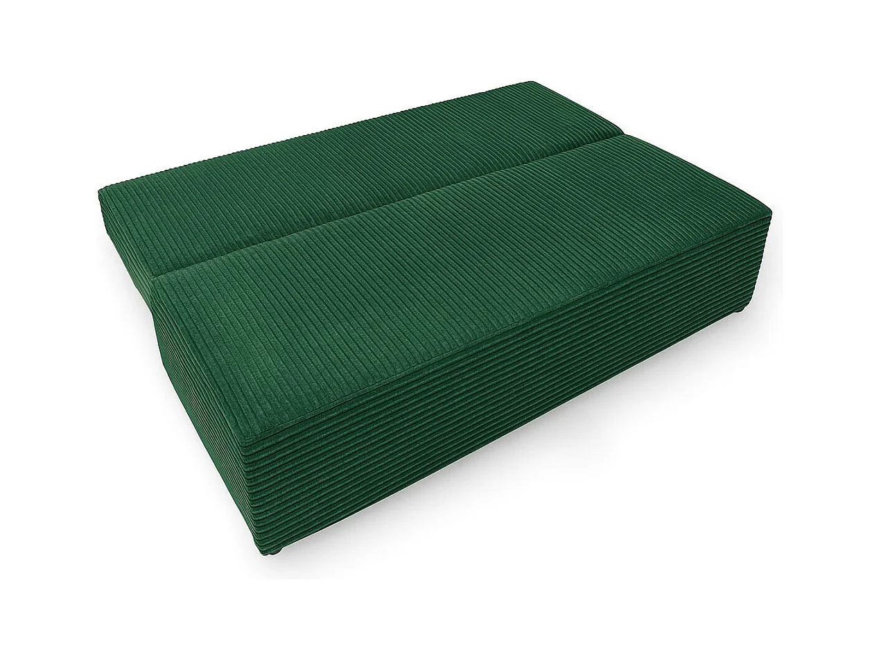 Canapé-lit, canapé avec fonction couchage et coffre de lit, DUO, tissu Velo, vert