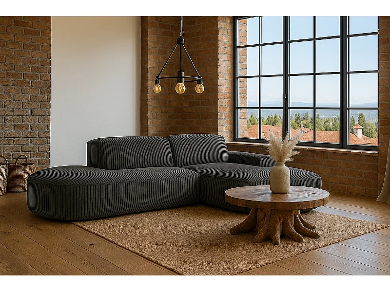 Ecksofa Cursal Atelier, Stoff Poso, Grau, Rechts