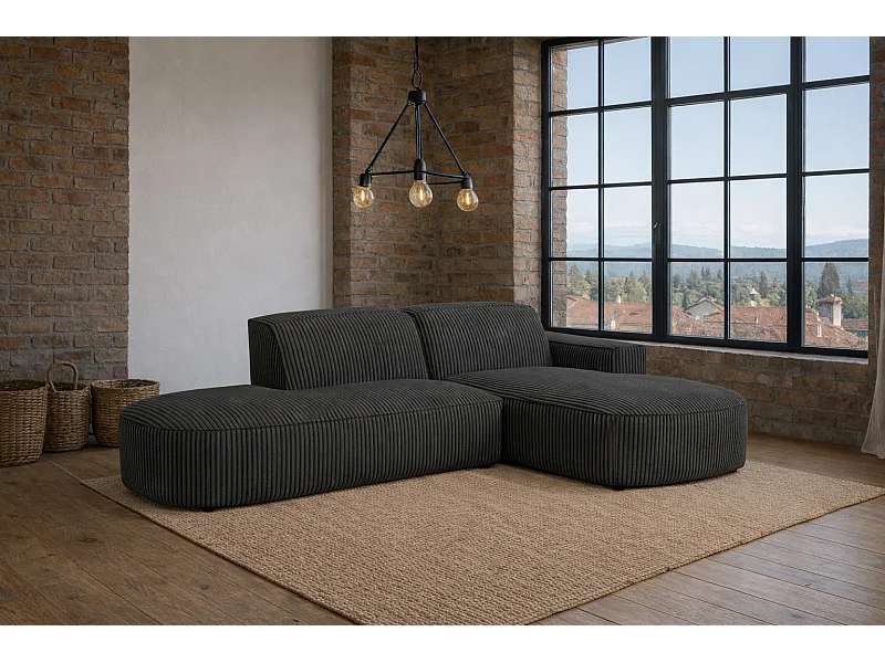 Ecksofa Cursal Atelier, Stoff Poso, Grau, Rechts