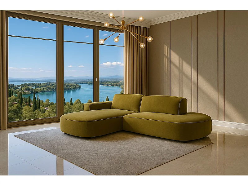 Ecksofa Cursal Atelier, Stoff Salvador, Olive, Links