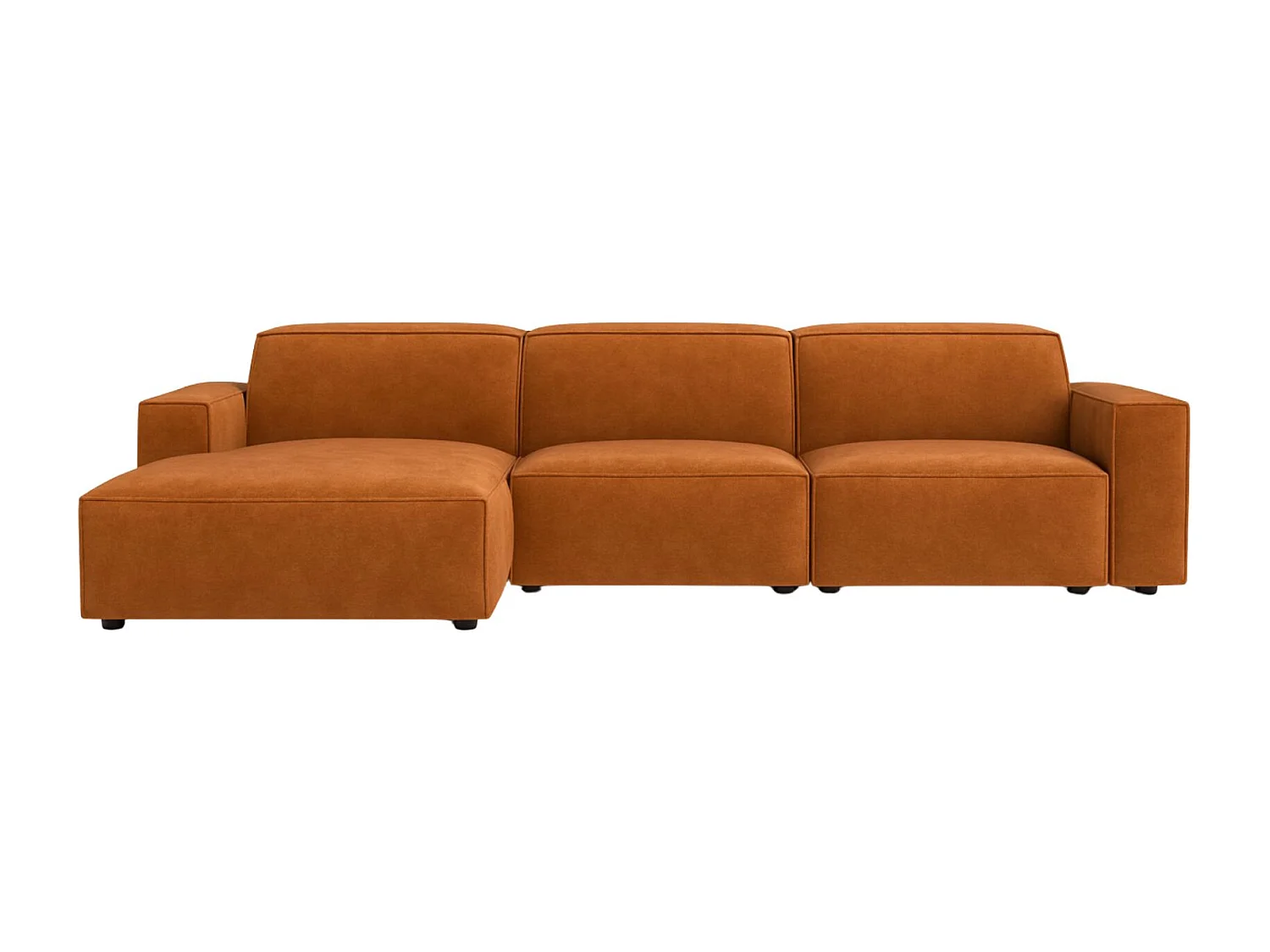 Canapé d'angle en L Cursal, tissu Salvador, marron, gauche