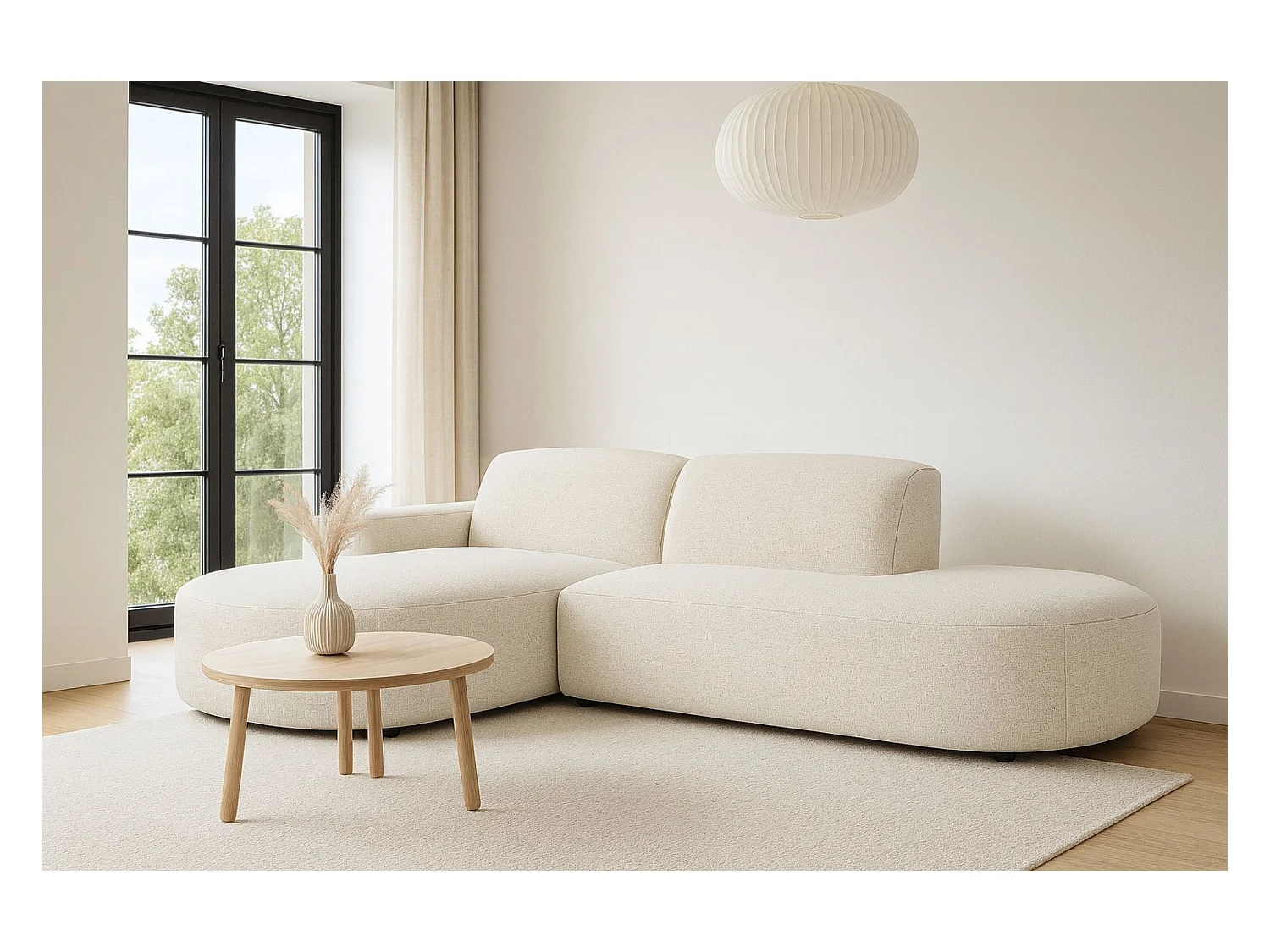 Divano angolare Cursal Atelier, tessuto Artico, Nata, sinistra