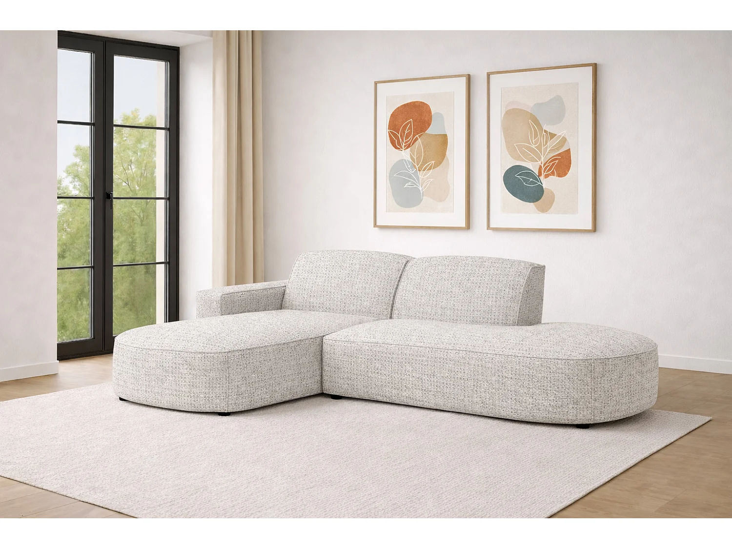Ecksofa Cursal Atelier, Stoff Artico, Nata, Links