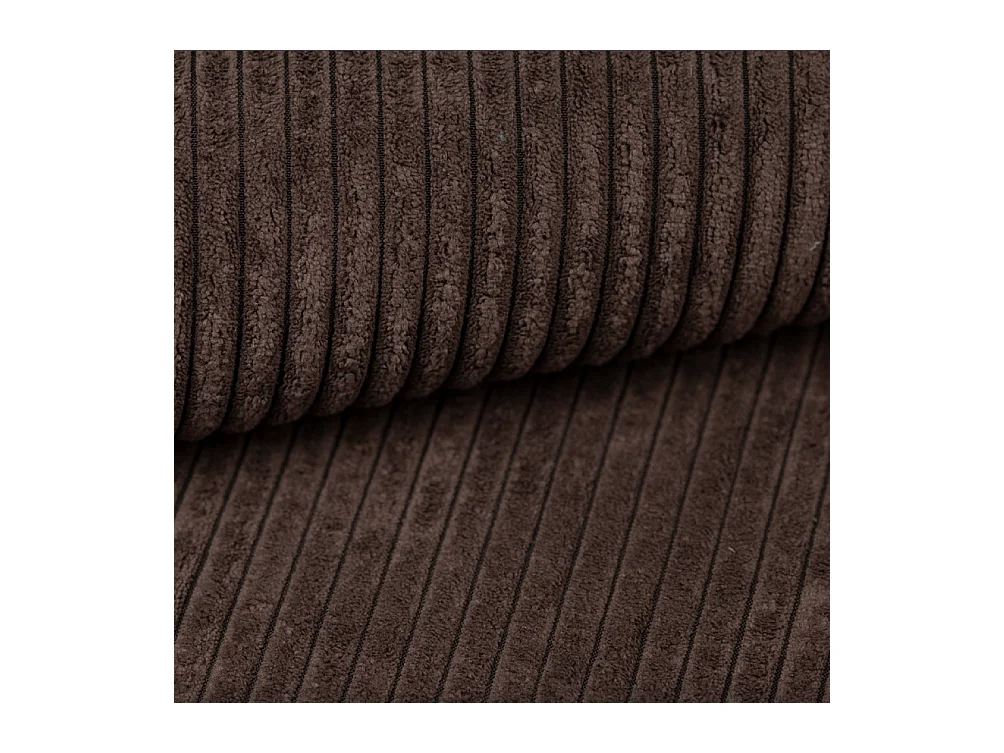 Canapé d'angle en L + tabouret Cursal, tissu Poso, marron, gauche