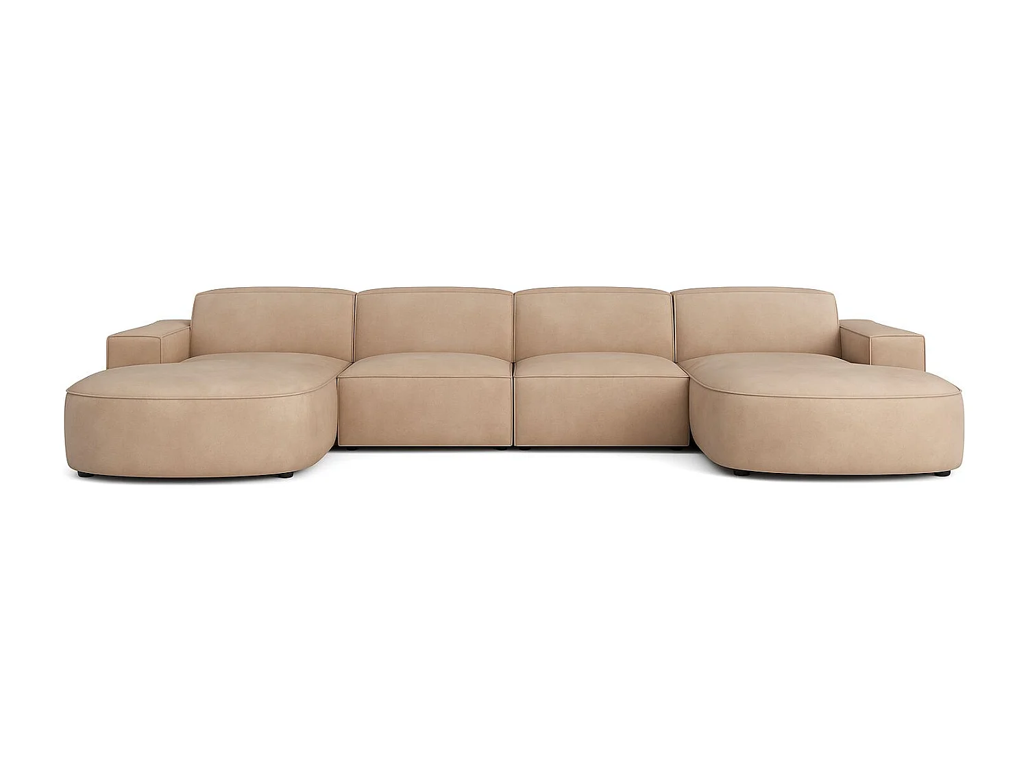 Canapé d'angle en U Round Cursal, tissu Salvador, beige
