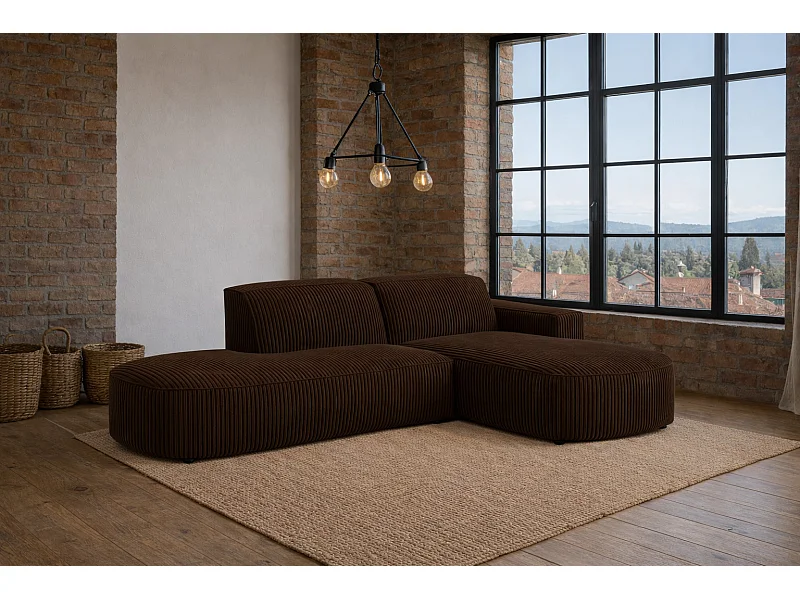 Ecksofa Cursal Atelier, Stoff Poso, Braun, Rechts