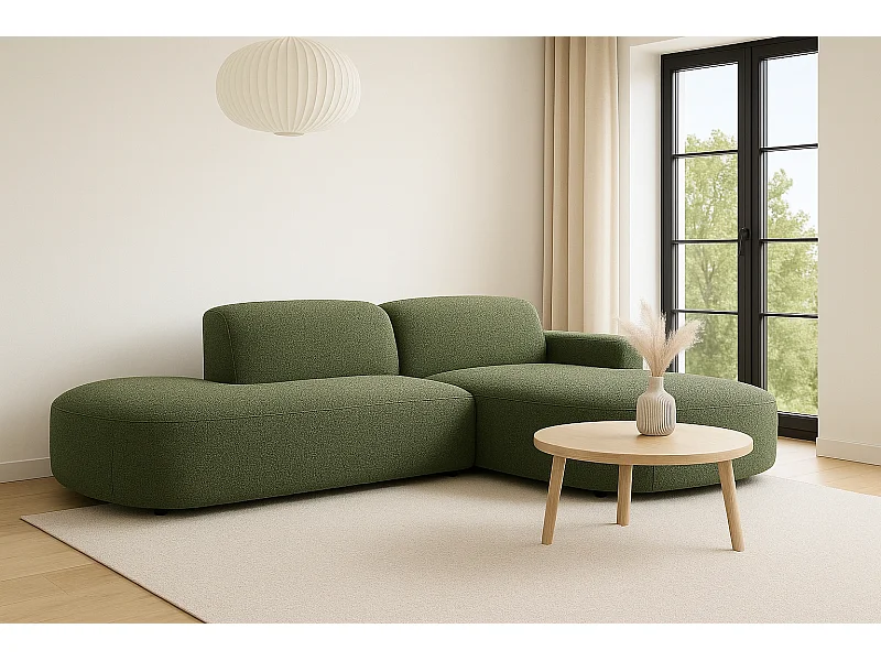 Divano angolare Cursal Atelier, tessuto Artico, muschio, destra