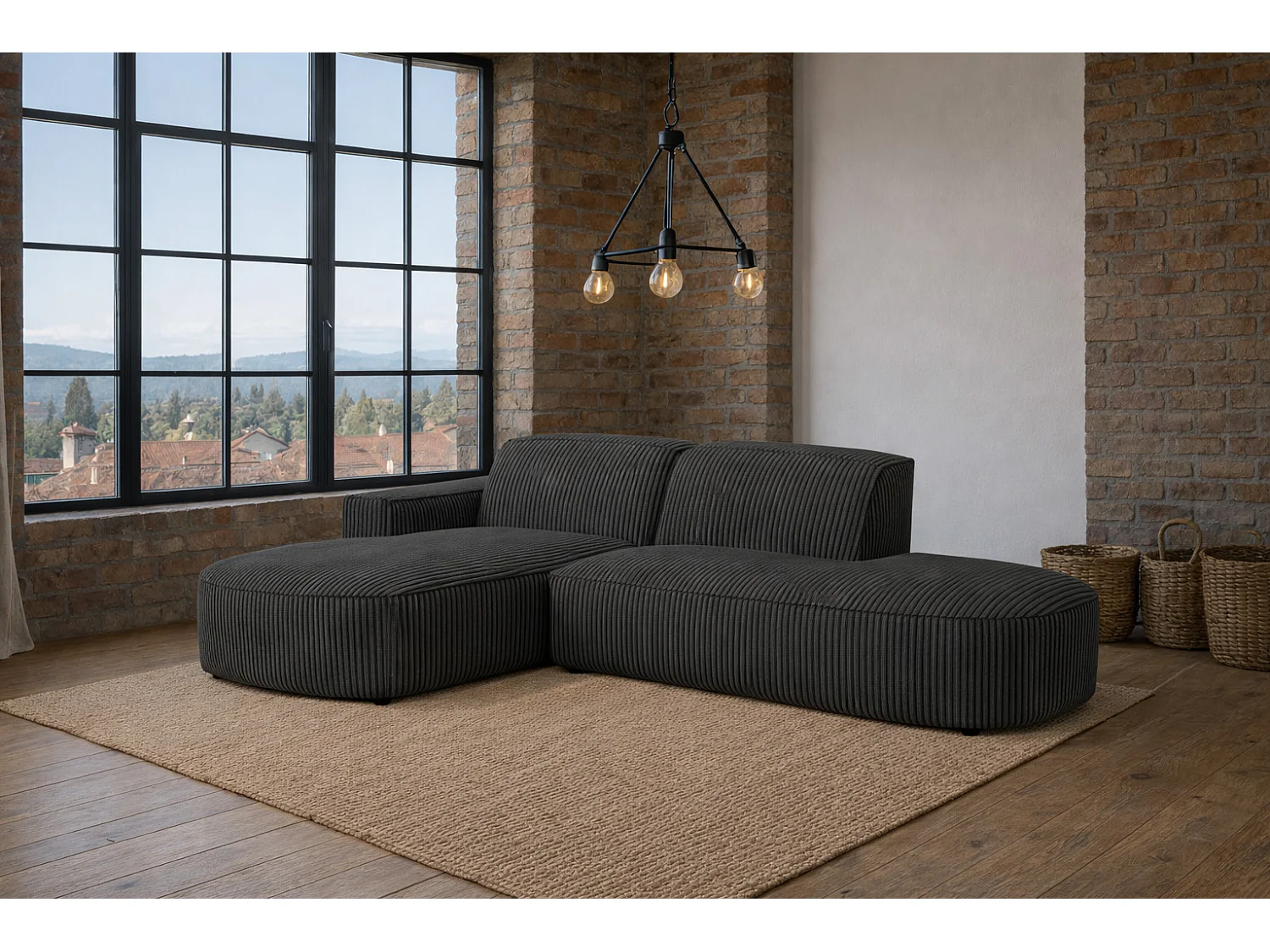 Ecksofa Cursal Atelier, Stoff Poso, Grau, Links
