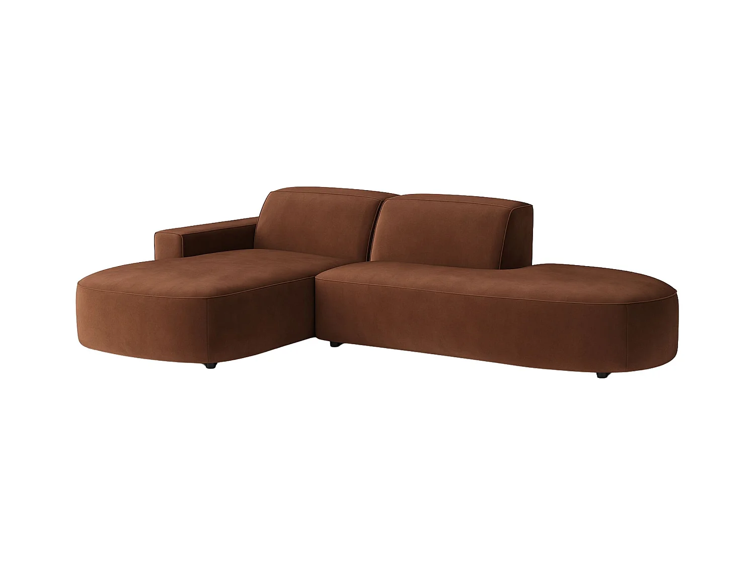 Ecksofa Cursal Atelier, Stoff Salvador, Dunkelbraun, Links