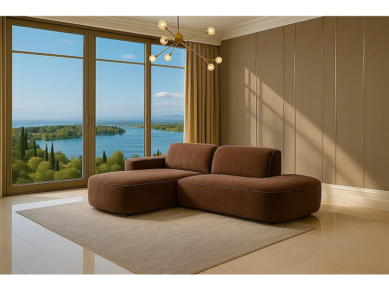 Hoekbank Cursal Atelier, stof Salvador, donkerbruin, links