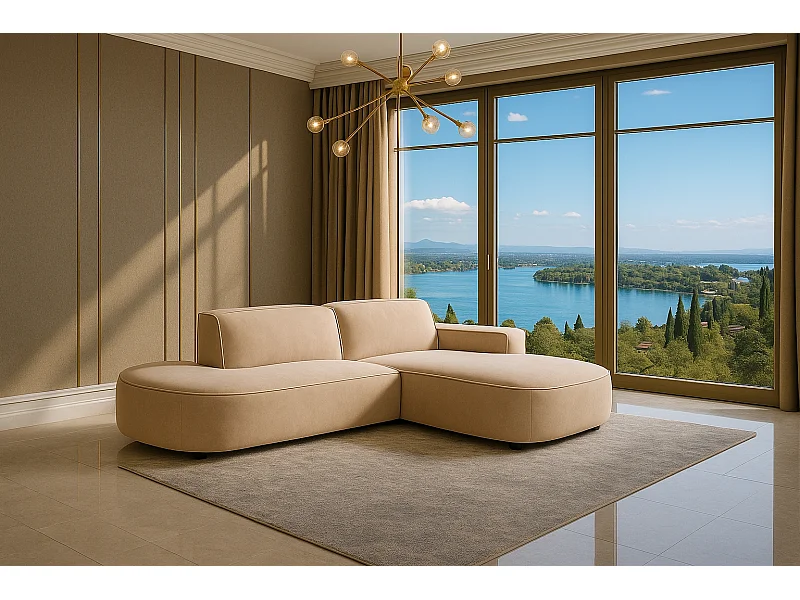 Ecksofa Cursal Atelier, Stoff Salvador, Beige, Rechts