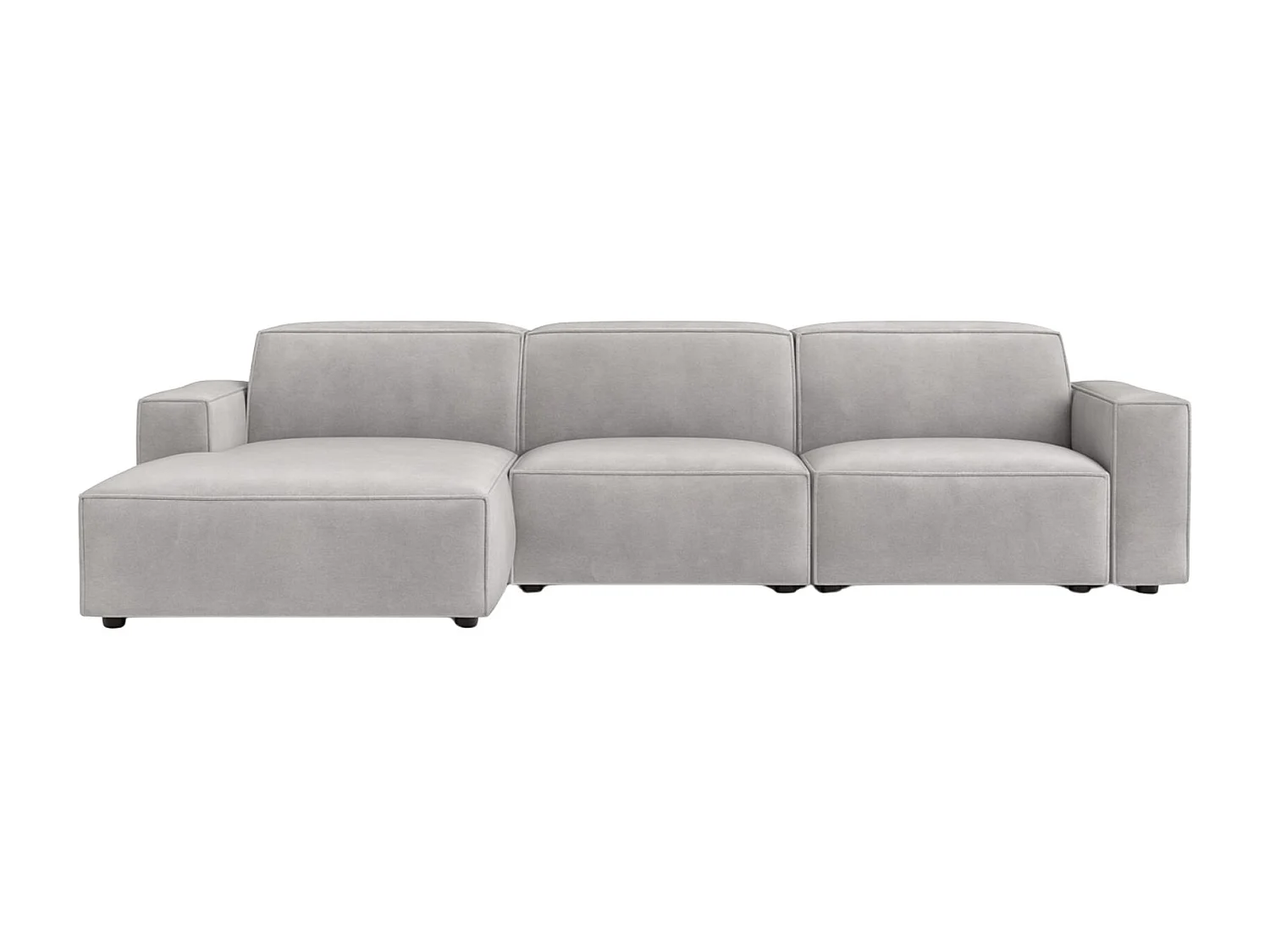 Canapé d'angle en L Cursal, tissu Salvador, gris, gauche