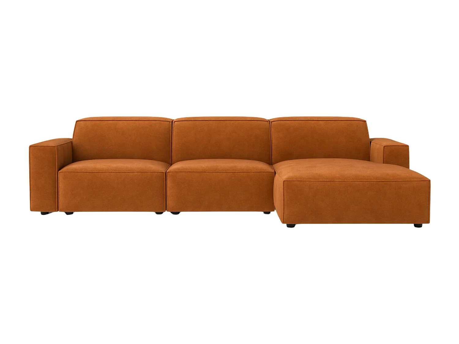 Canapé d'angle en L Cursal, tissu Salvador, marron, droit