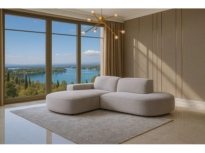 Canapé d'angle Cursal Atelier, tissu Salvador, gris, gauche