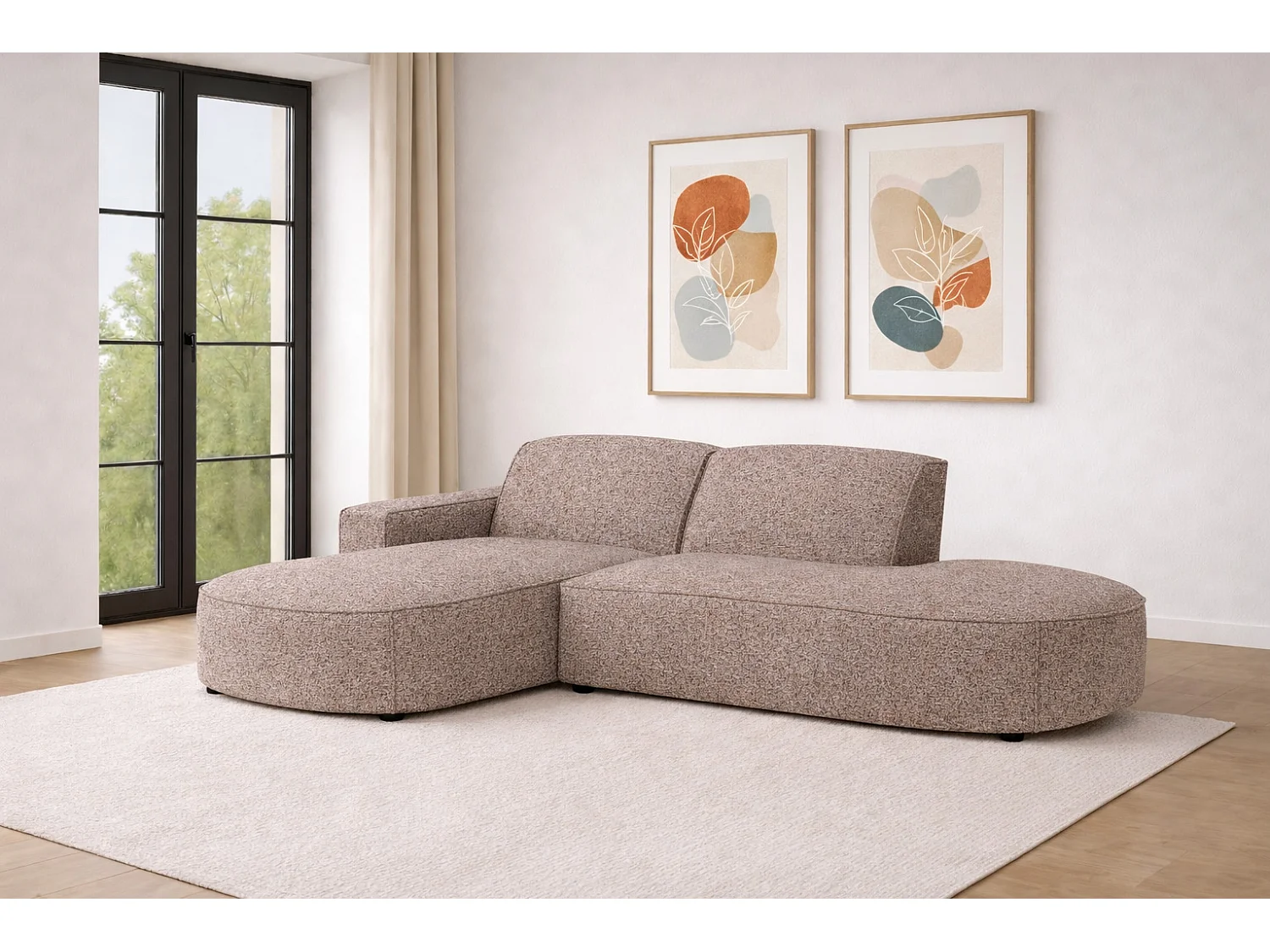Ecksofa Cursal Atelier, Stoff Artico, Beige, Links