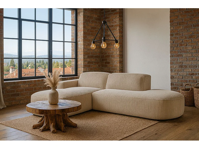 Ecksofa Cursal Atelier, Stoff Poso, Beige, Links