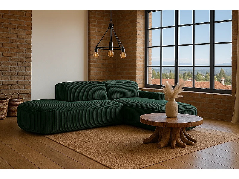 Divano angolare Cursal Atelier, tessuto Poso, verde, a destra