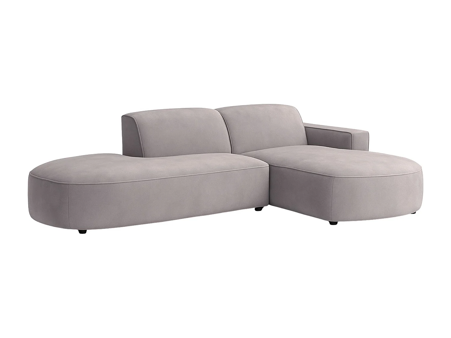 Canapé d'angle Cursal Atelier, tissu Salvador, gris, droit