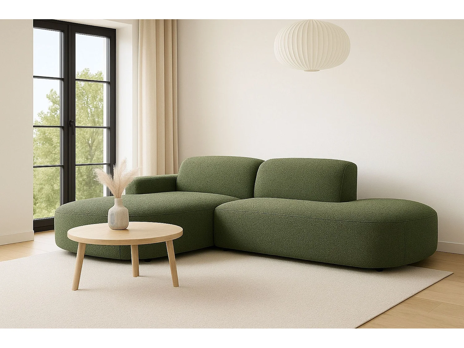 Canapé d'angle Cursal Atelier, tissu Artico, Moss, gauche