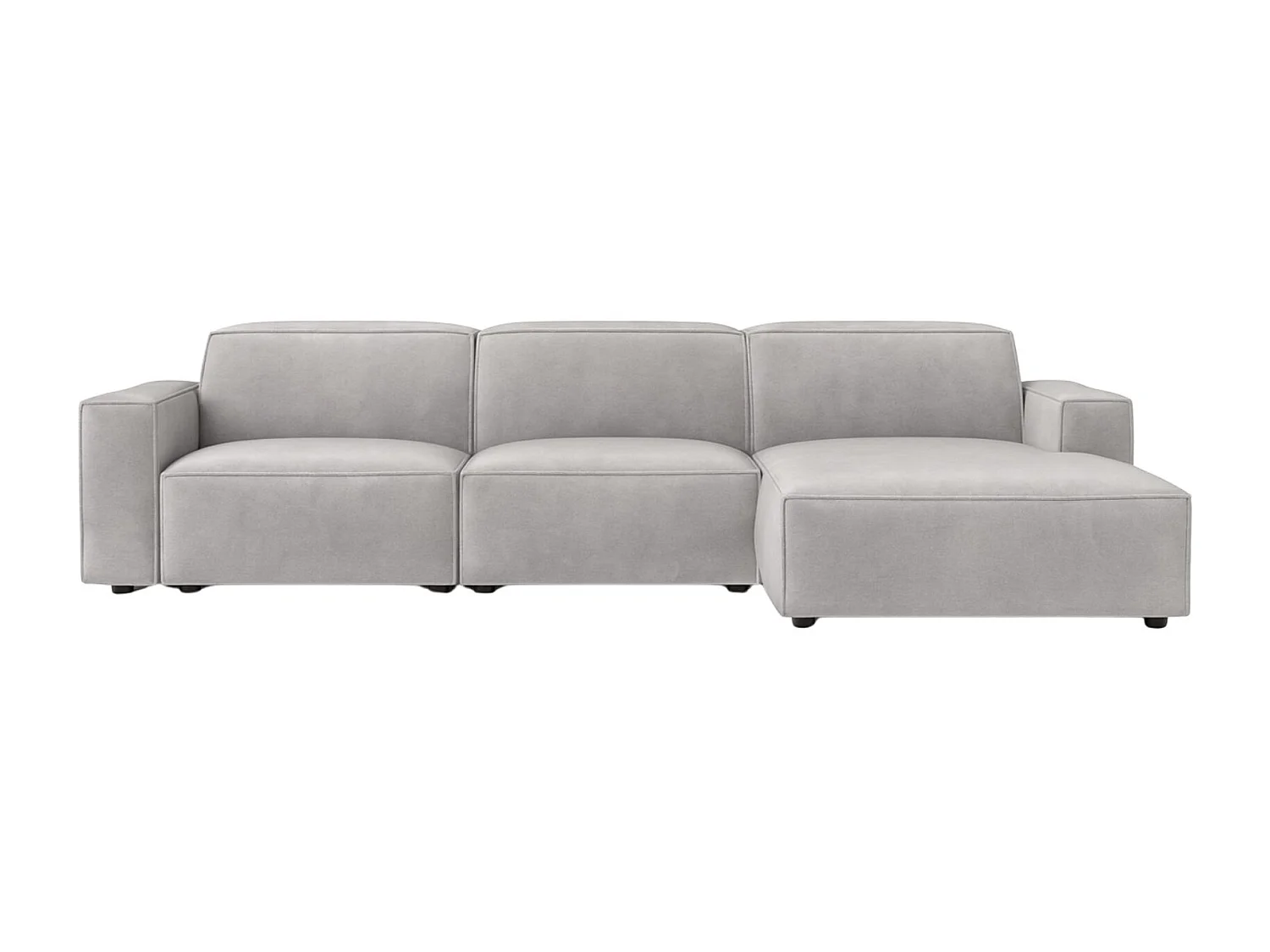 Canapé d'angle en L Cursal, tissu Salvador, gris, droit