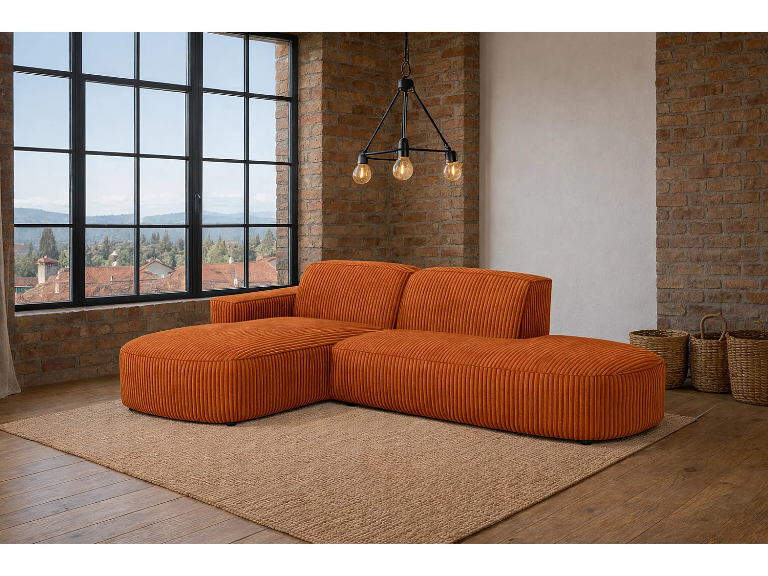 Ecksofa Cursal Atelier, Stoff Poso, Kupfer, Links