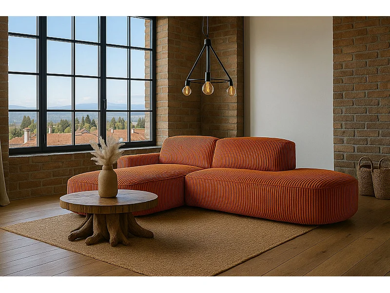 Ecksofa Cursal Atelier, Stoff Poso, Kupfer, Links