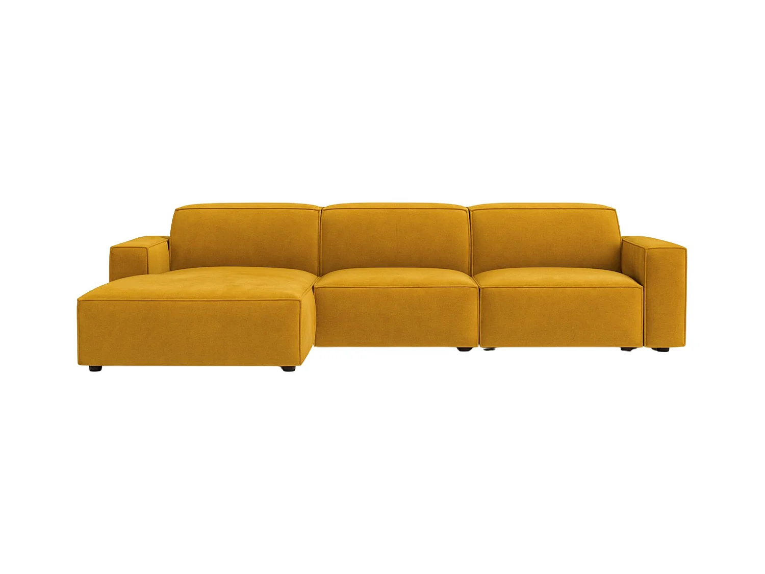 Ecksofa L-Form Cursal, Stoff Salvador, Gelb, Links