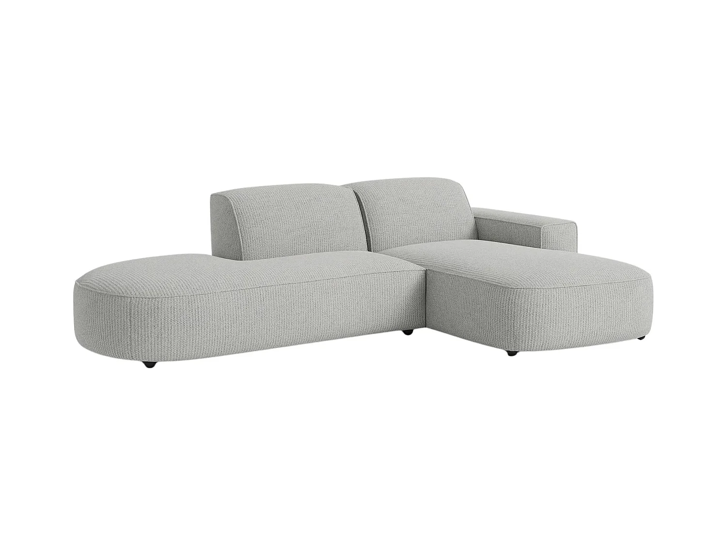 Divano angolare Cursal Atelier, tessuto Artico, Cemento, destra