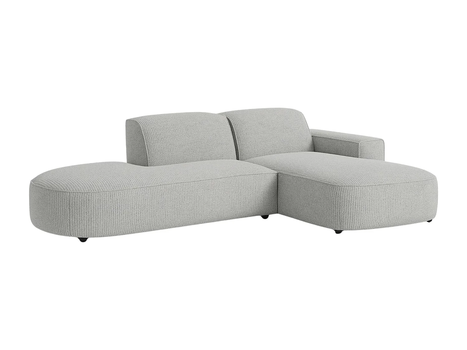 Canapé d'angle Cursal Atelier, tissu Artico, ciment, droit