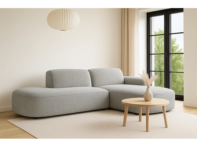 Ecksofa Cursal Atelier, Stoff Artico, Cement, Rechts