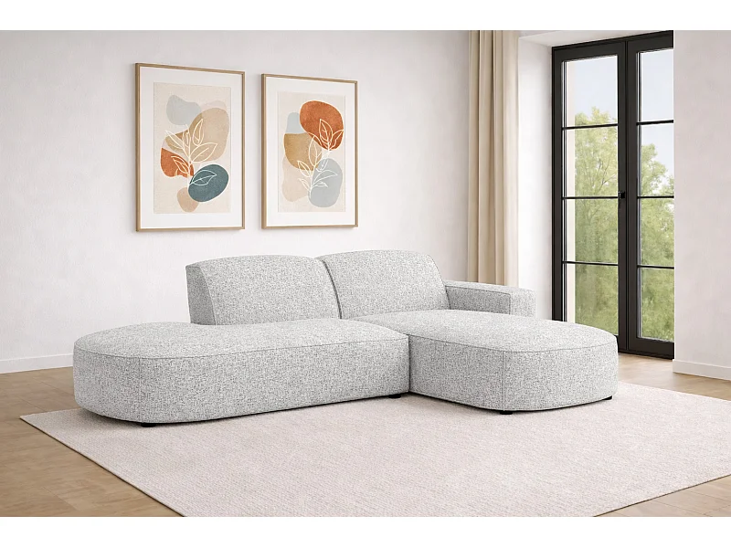 Ecksofa Cursal Atelier, Stoff Artico, Cement, Rechts