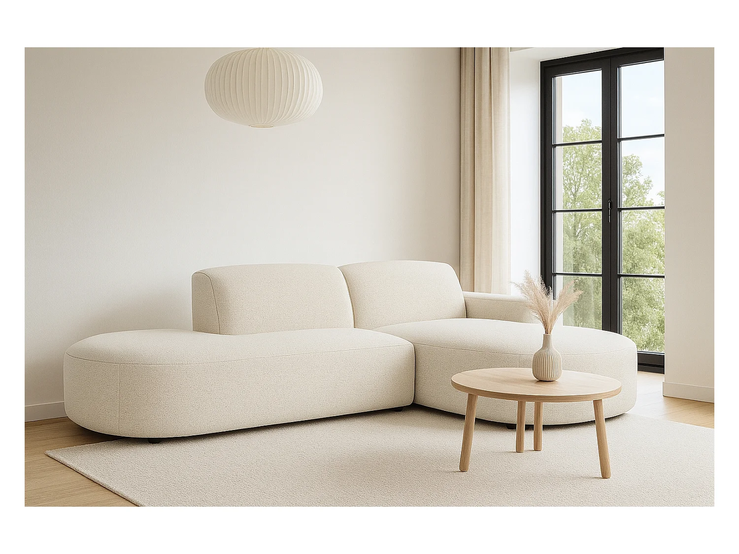 Divano angolare Cursal Atelier, tessuto Artico, Nata, a destra