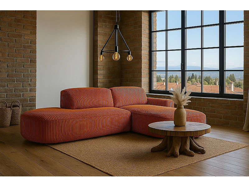 Ecksofa Cursal Atelier, Stoff Poso, Kupfer, Rechts