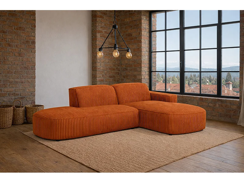 Ecksofa Cursal Atelier, Stoff Poso, Kupfer, Rechts