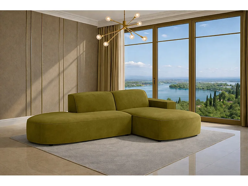 Ecksofa Cursal Atelier, Stoff Salvador, Olive, Rechts