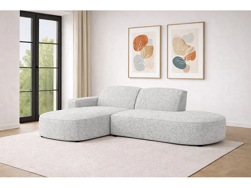 Ecksofa Cursal Atelier, Stoff Artico, Cement, Links