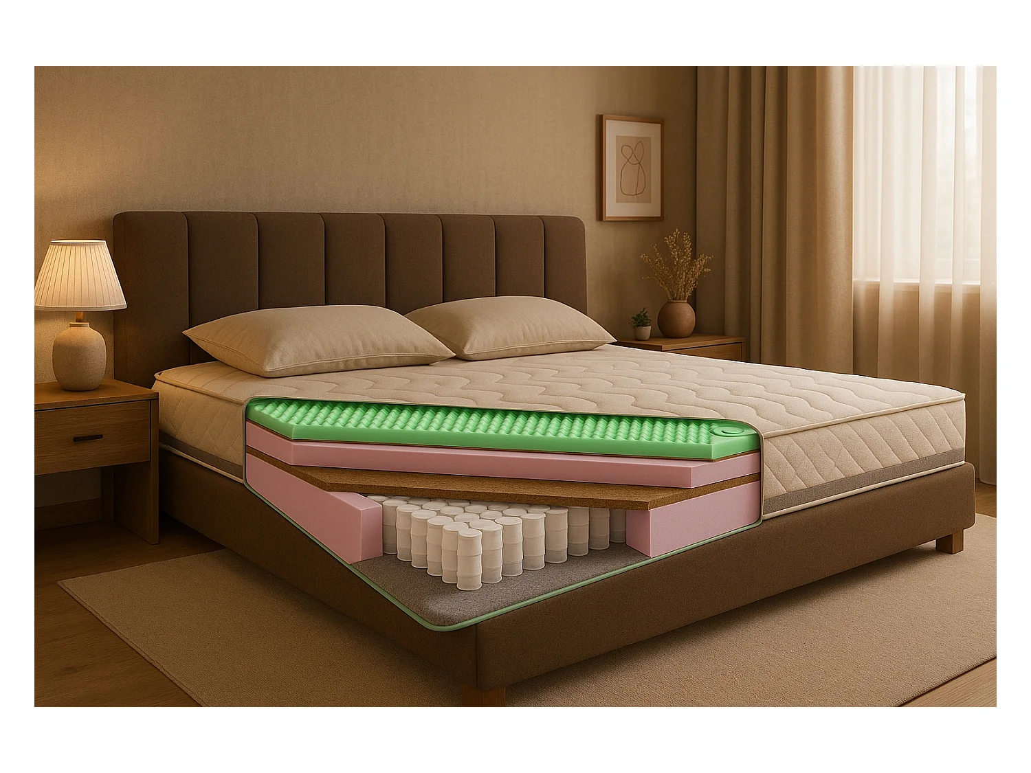 Pocketmatras SANTORINI, 160x200 cm, H3/H4