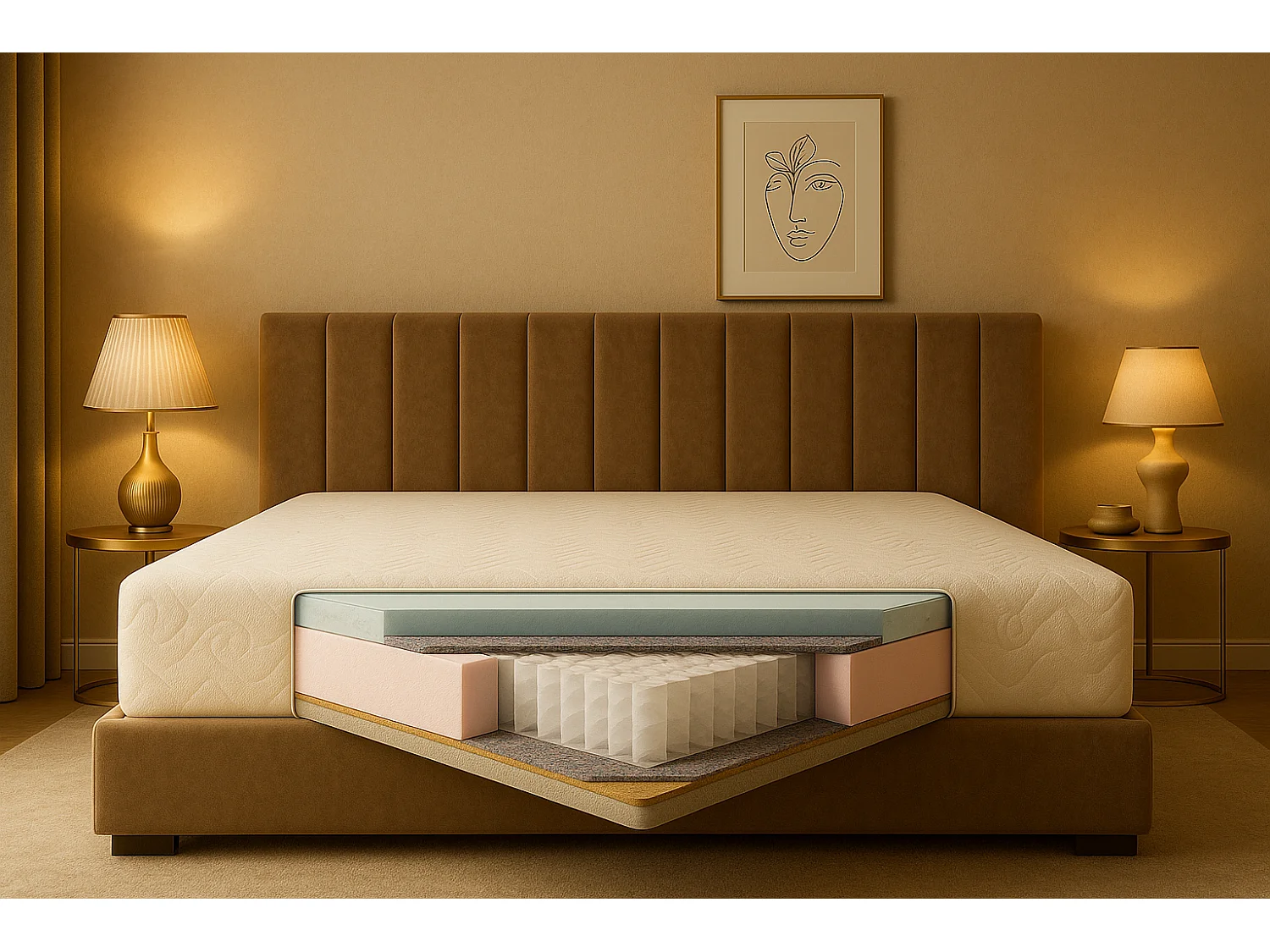 Matelas à poches KRETA, 140x200 cm, H2/H3