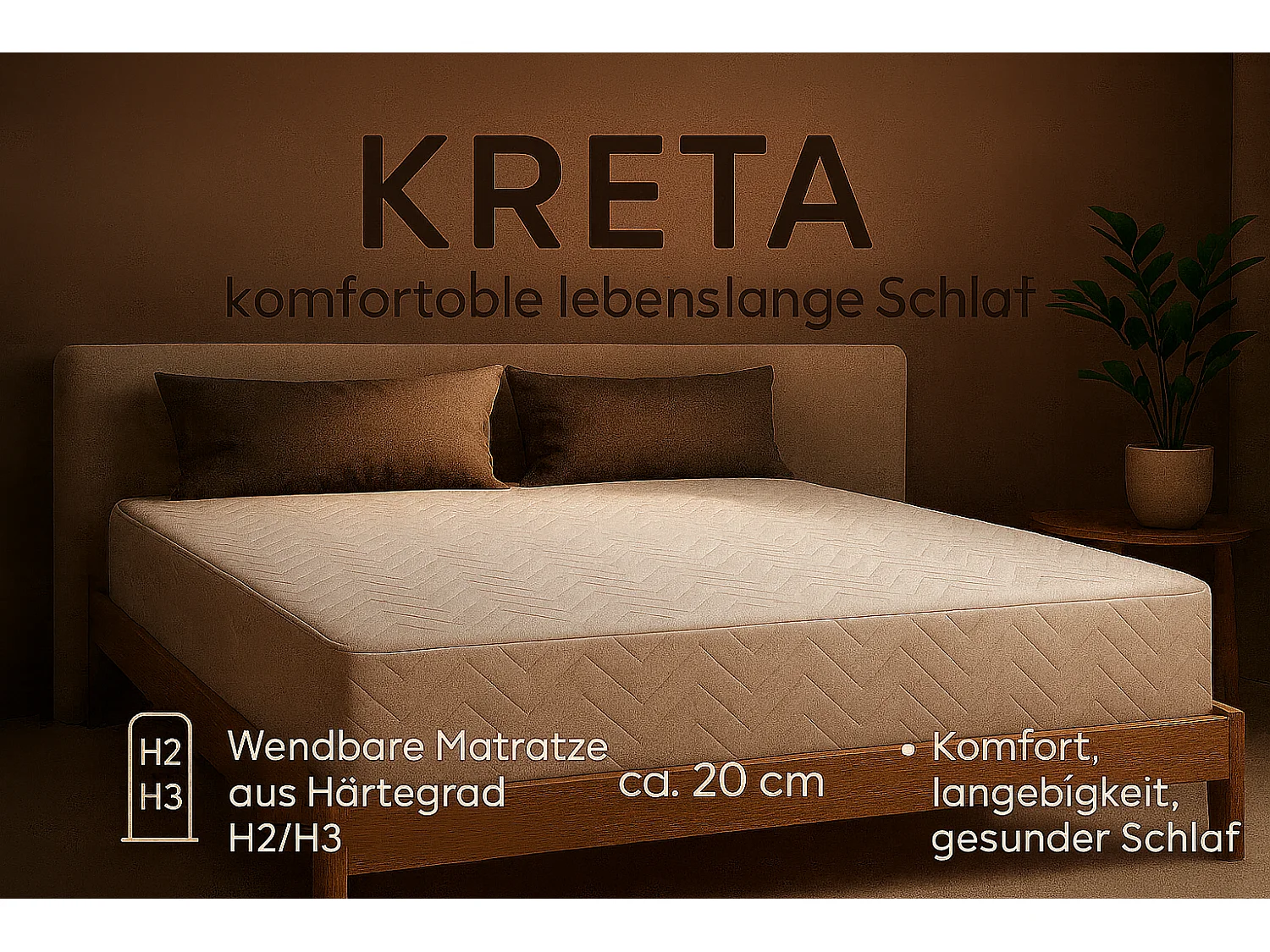 Matelas de poche KRETA, 120x200 cm, H2/H3