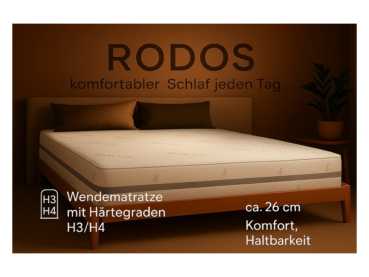 Pocketmatras RODOS, 100x200 cm, H3/H4