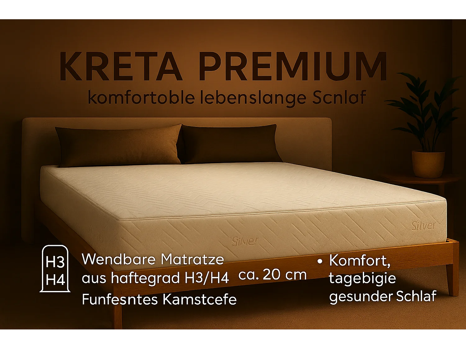 Pocketmatras KRETA PREMIUM, 100x200 cm, H3/H4