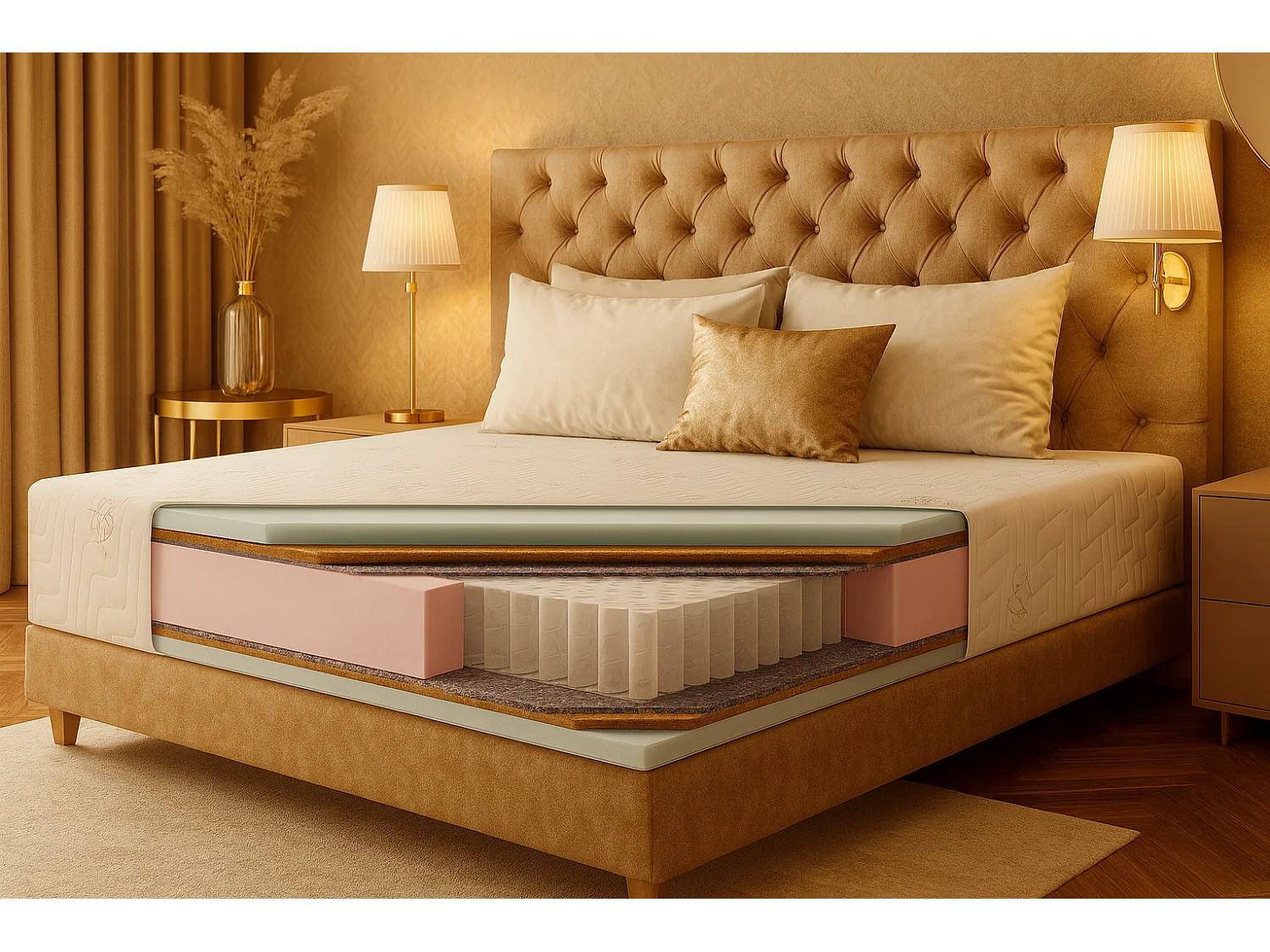 Matelas à poches KRETA PREMIUM, 140x200 cm, H3/H4
