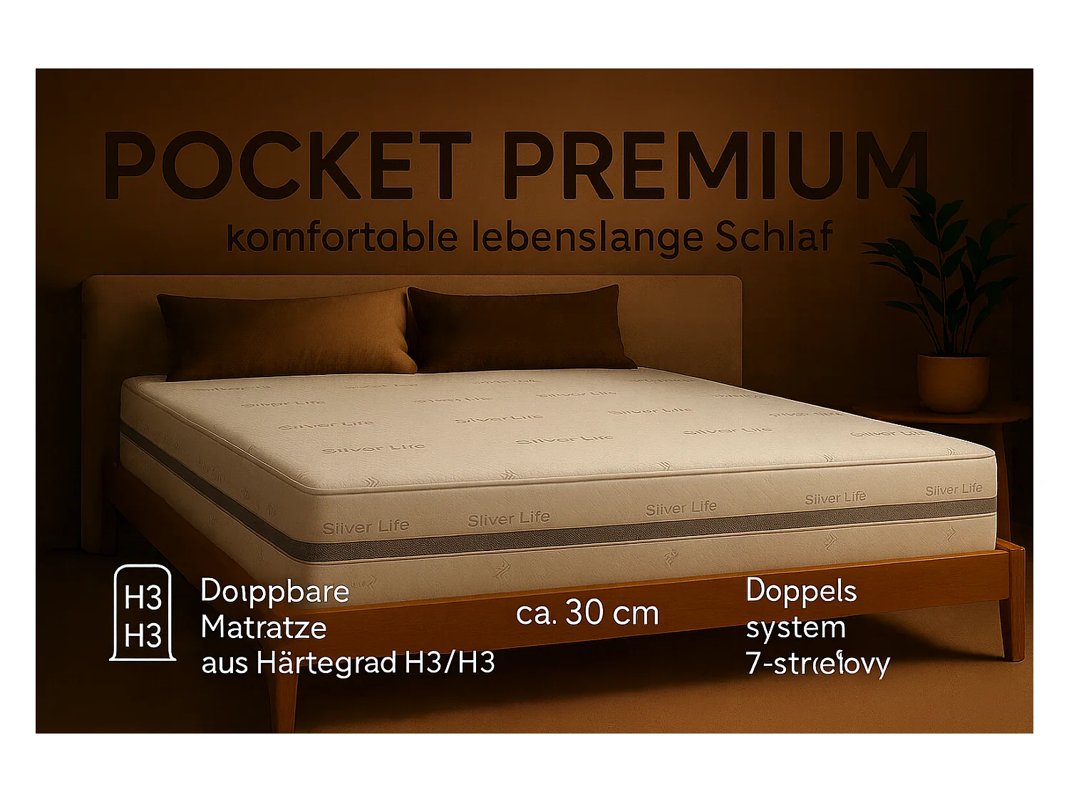 Pocketmatras POCKET PREMIUM, 160x200 cm, H3/H3