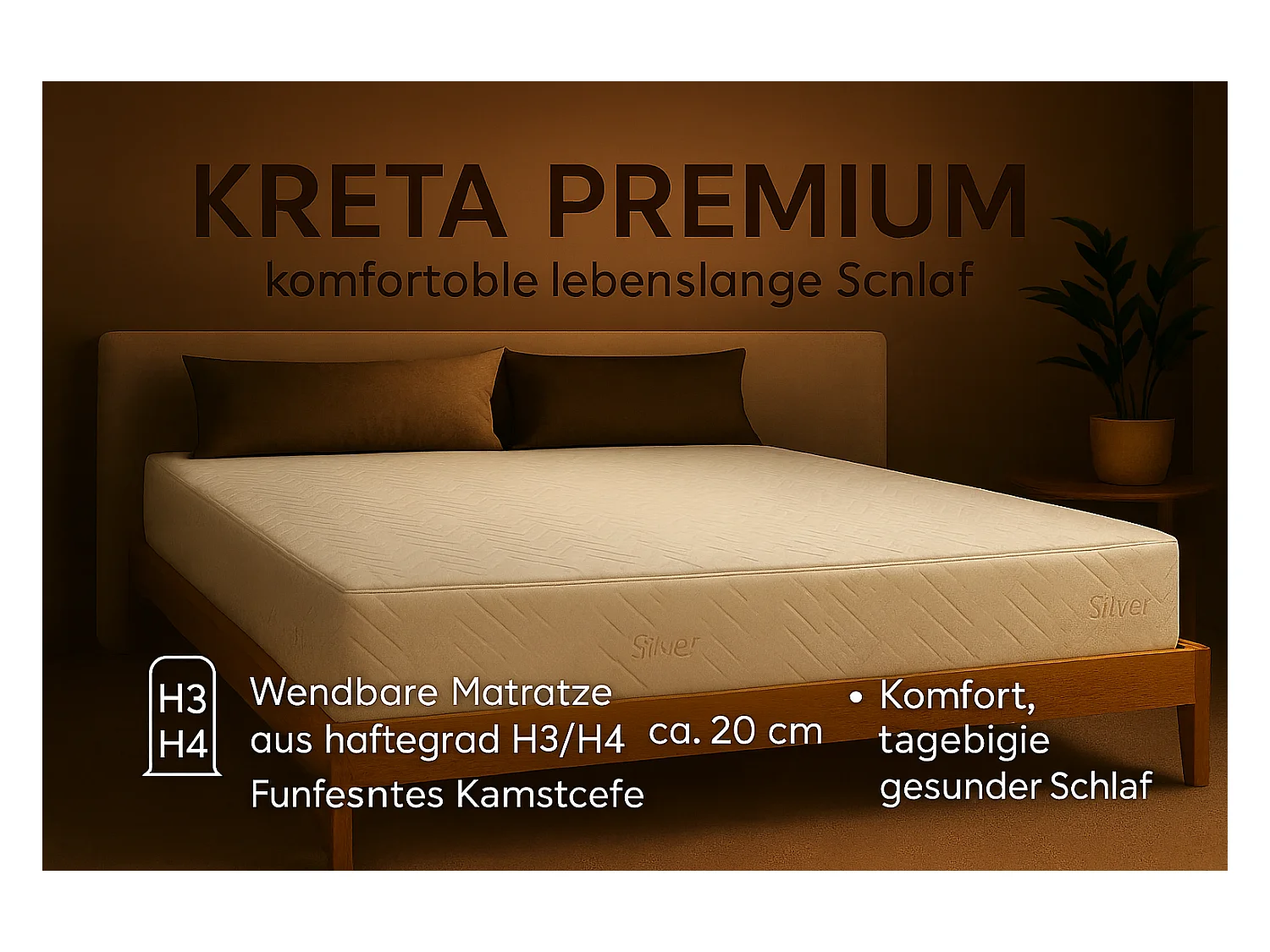 Pocketmatras KRETA PREMIUM, 160x200 cm, H3/H4