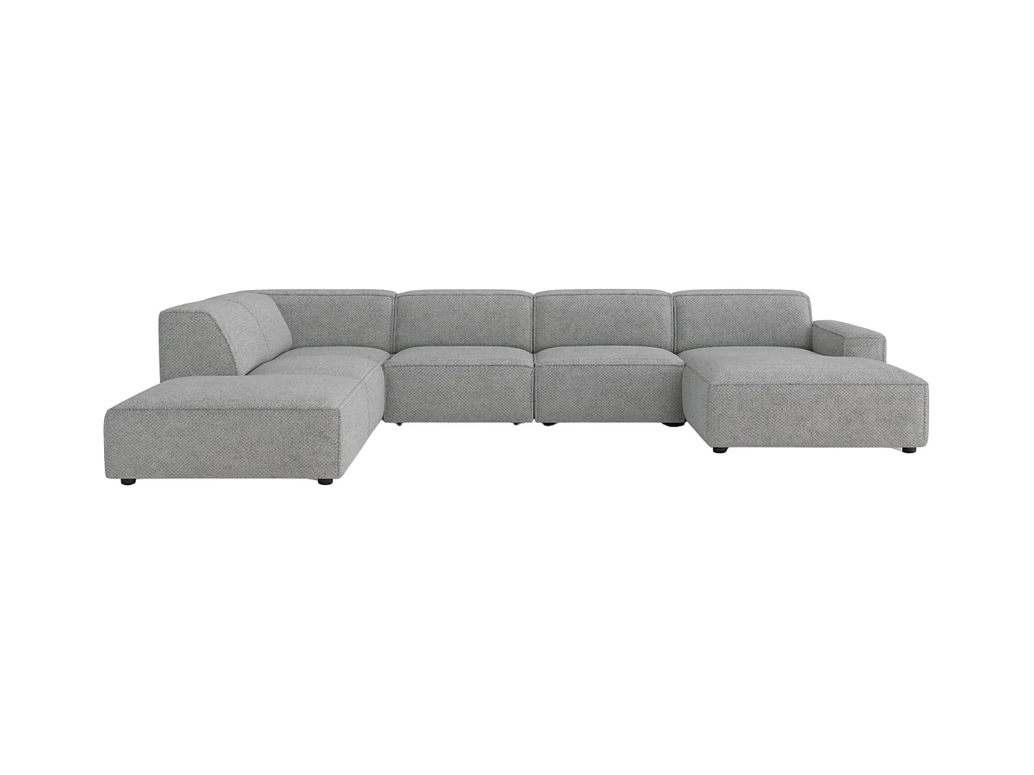Ecksofa U-Form Cursal V, Stoff Artico, Cement, Links