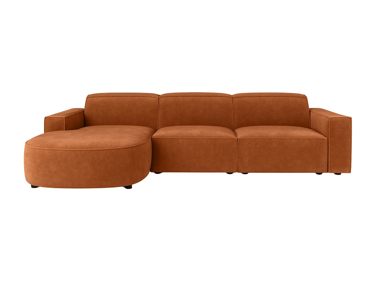 Hoekbank L-vormig Rond Cursal, stof Salvador, bruin, links