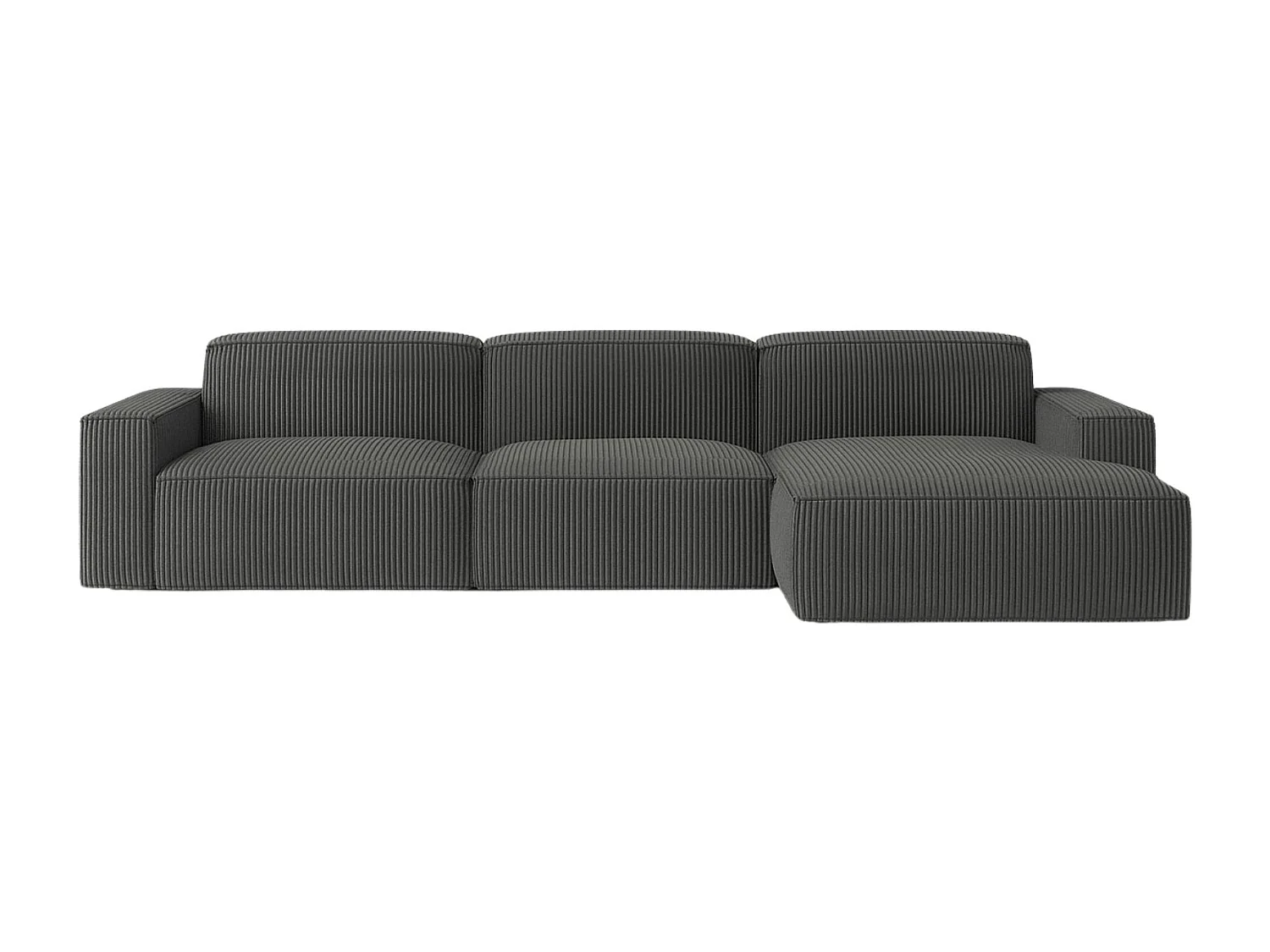 Canapé d'angle en L Cursal, tissu Poso, gris, droit