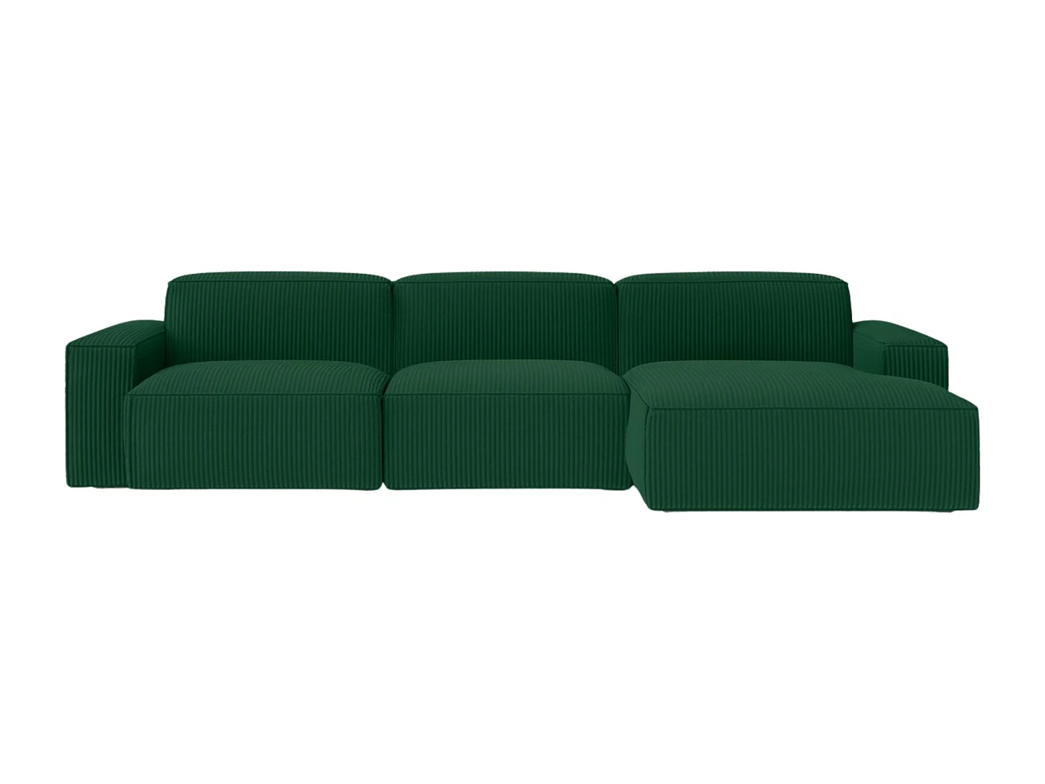 Canapé d'angle en L Cursal, tissu Poso, vert, droit