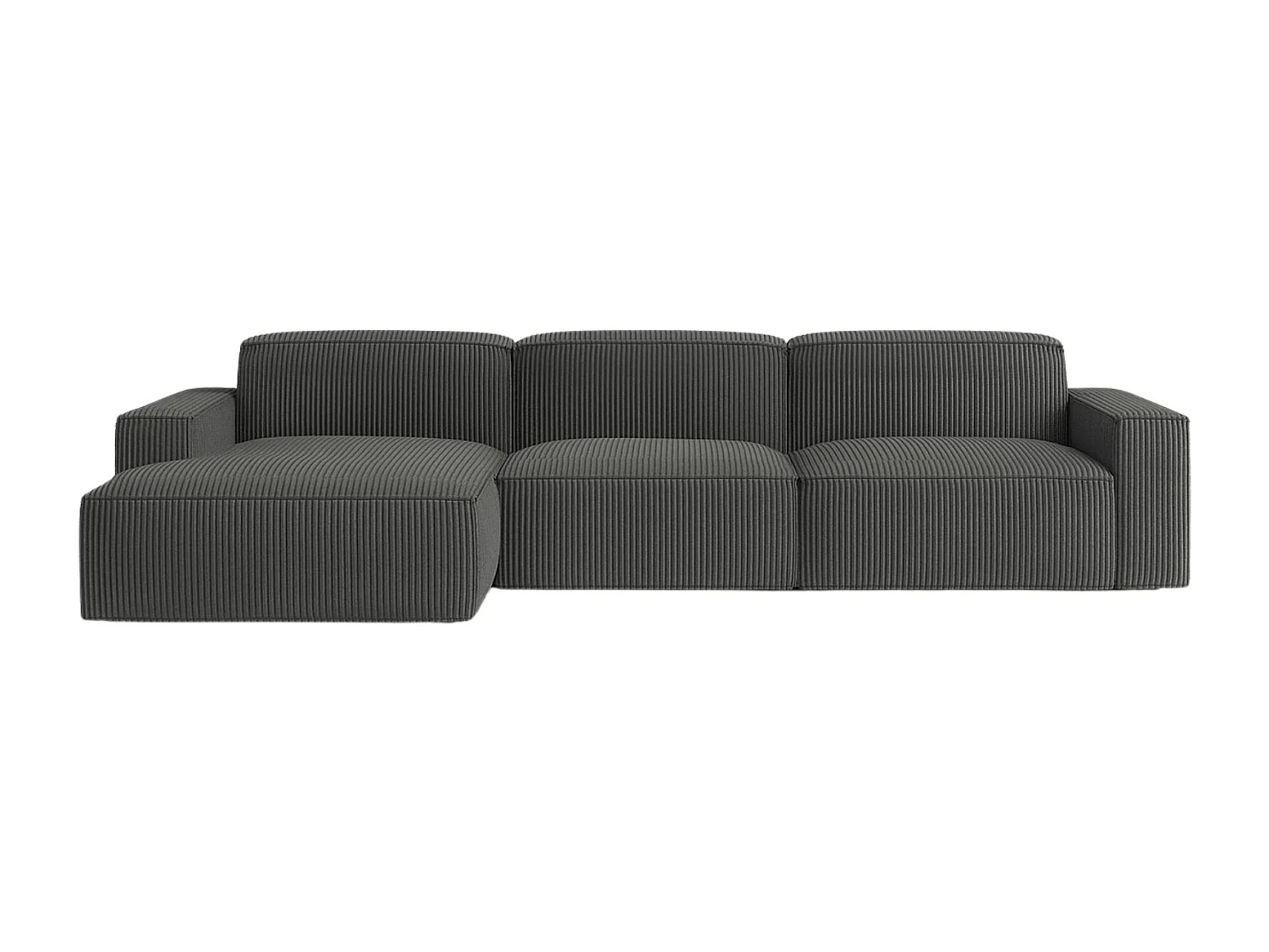 Canapé d'angle en L Cursal, tissu Poso, gris, gauche